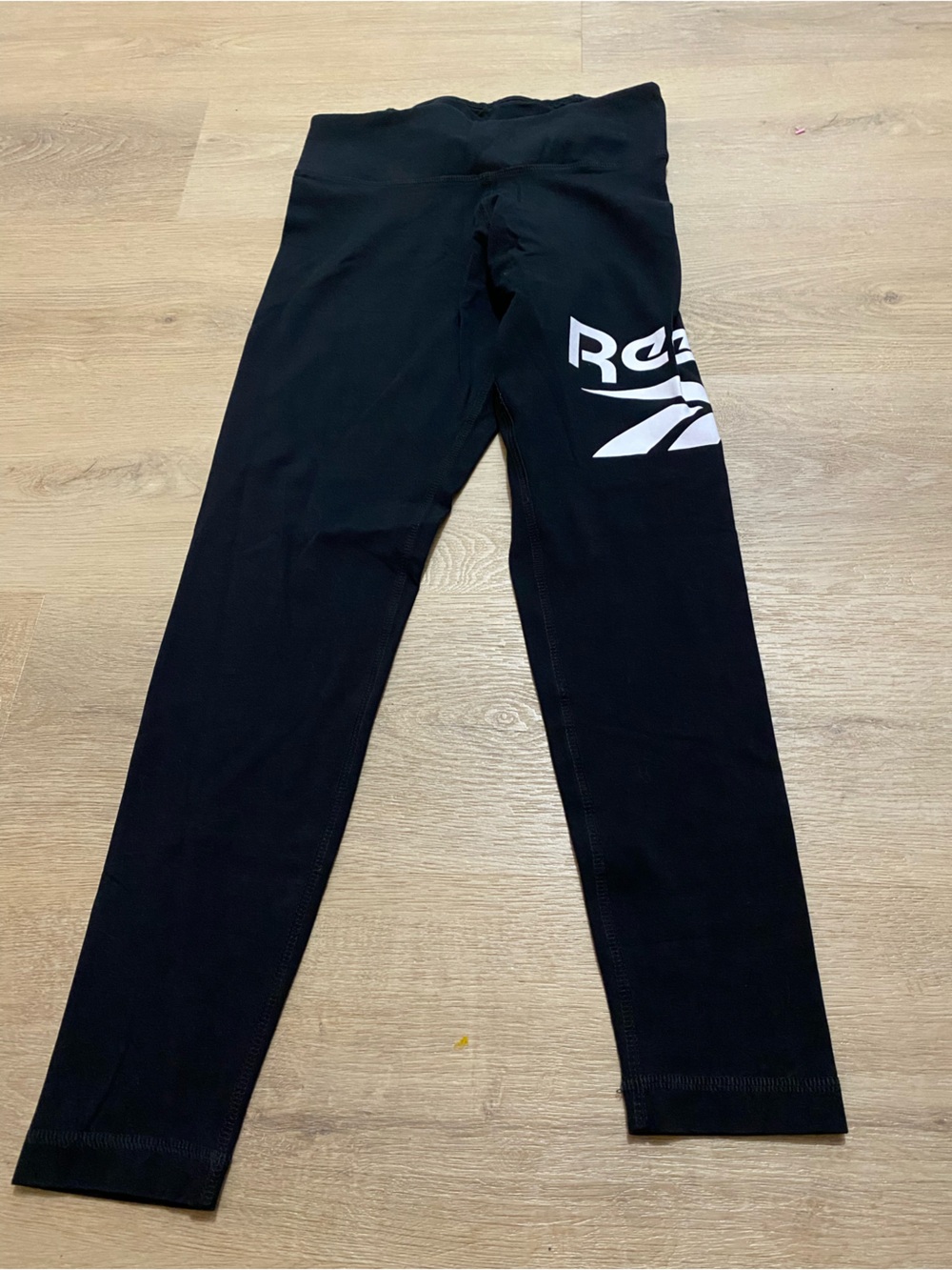 Reebok Black Leggings with White Logo Accent